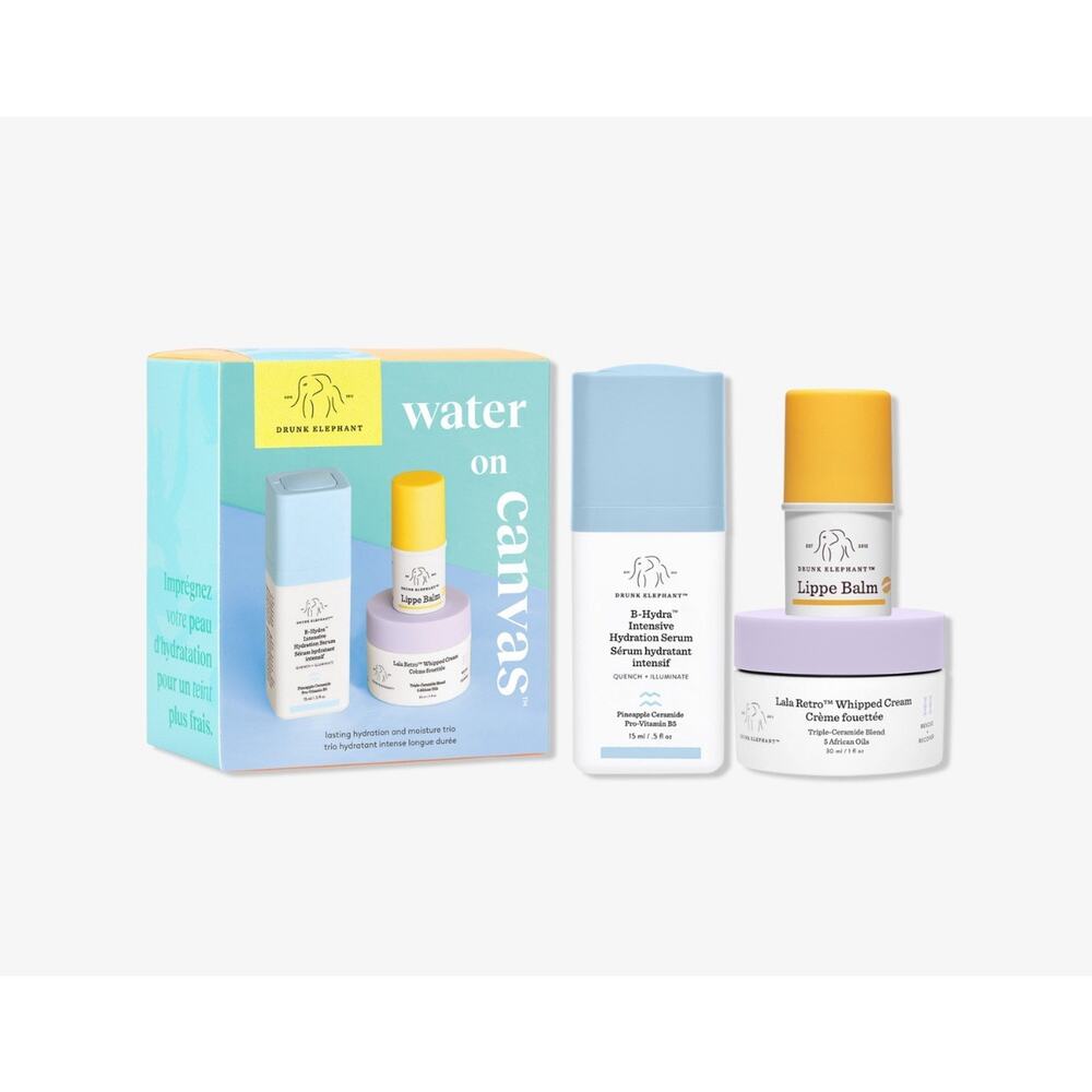 Drunk Elephants Water On Canvas Travel Size Kit- New In Box